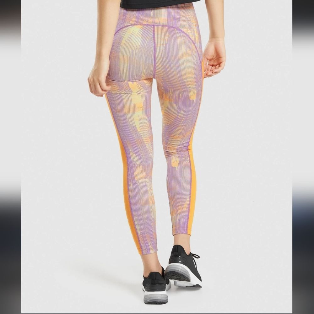 Gymshark Sport Leggings  Orange Print Womens Small